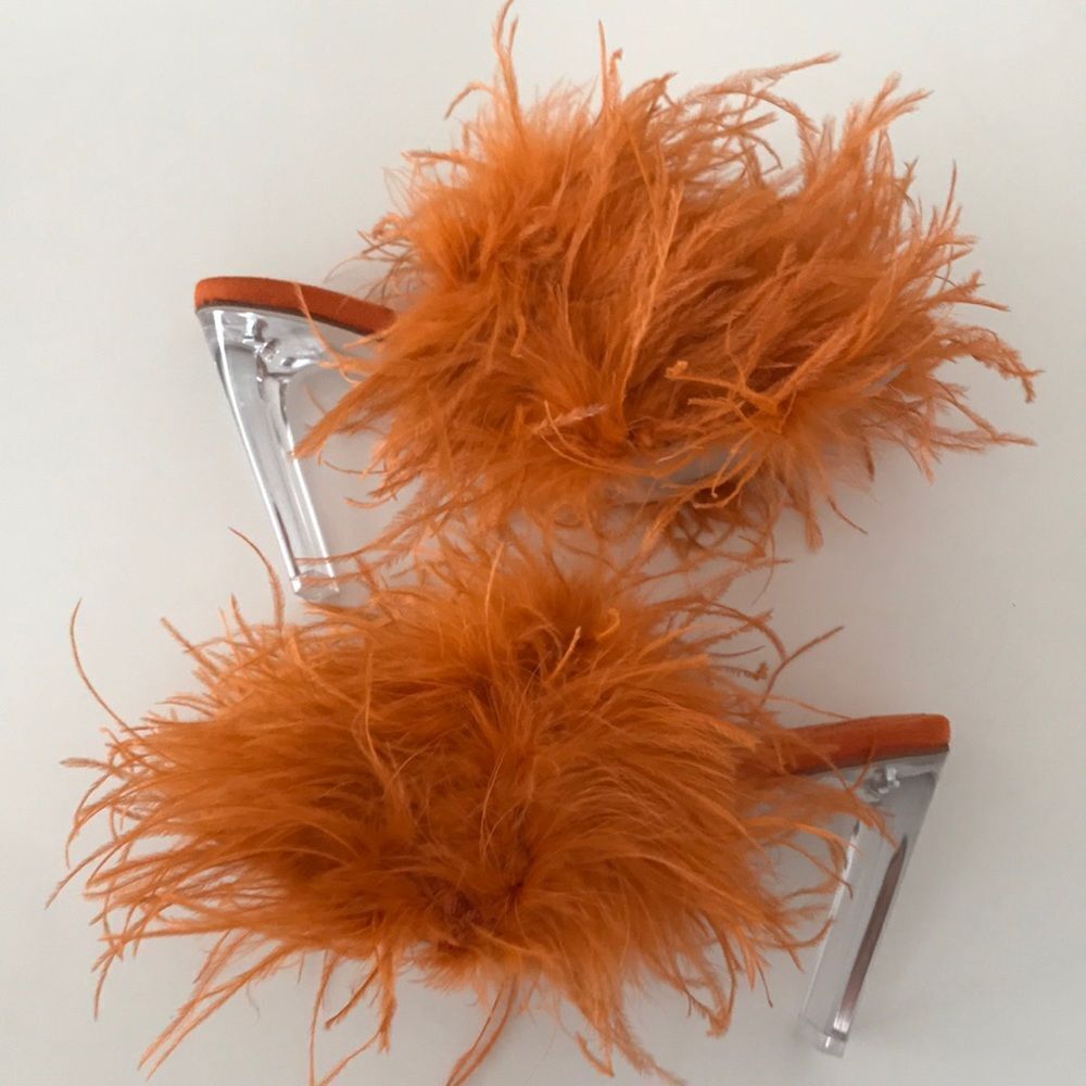 Jeffrey Campbell Daisy Feather  Boa Heels size 10 - Picture 10 of 16